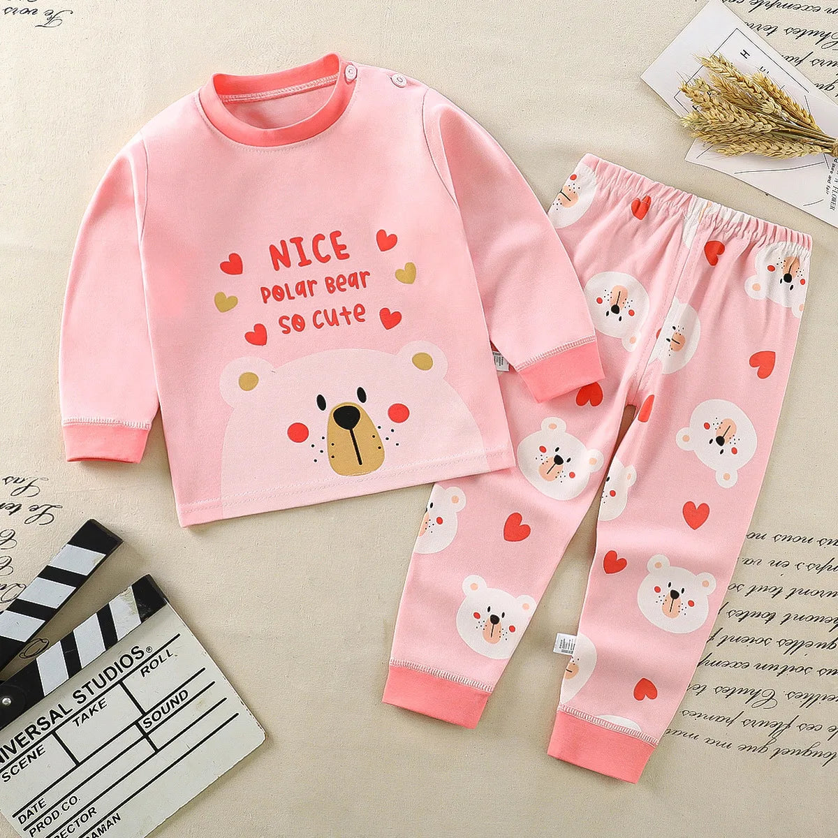 Two Piece Cotton Pajamas-0