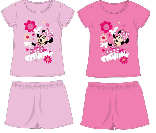 Disney Minnie egér pamut nyári együttes - póló-rövidnadrág szett - világosrózsaszín - 122-0